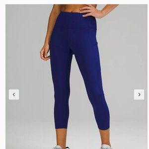 Lululemon Fast and Free HR Crop 23" Size 6 Black